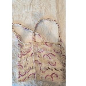 Free People Floral Print Tote Bag Bundle of 2 Lightweight Reusable Shopping Bag